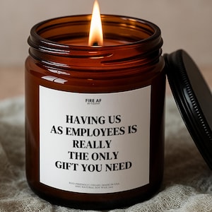 Funny Boss Gift Candle, Employee Office Appreciation Gift Coworker Friend, Team Thank You, Work Party Gag Gift, Humor Candle Gift, Corporate