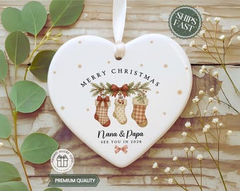 Promoted to Grandparents Ornament Pregnancy Reveal to Grandparents Baby Announcement Keepsake New Baby Announcement Ornament Gift HO-34