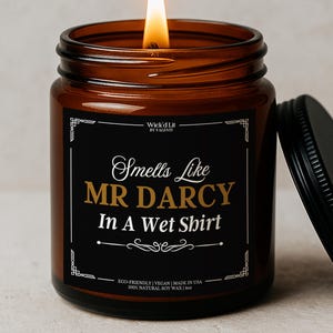 Mr Darcy Book Lover Candle, Pride and Prejudice Inspired Gift, Jane Austen Bookish Candle, Romantic Reader Decor, Literary Gift C-167