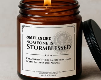 Stormblessed Fantasy Candle Gift, Way of Kings Inspired Reader Gift, Epic Fantasy Book Lover Decor, Personalized Bookish Candle C-160