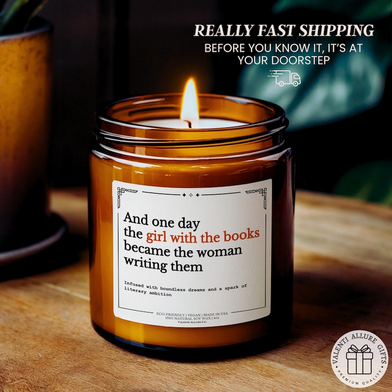 Writer Gift Candle Funny Soy Candle for Authors, Perfect Author Quote Candle Gift for Birthdays Holidays Author Gift New Book Creative C-202 image 5