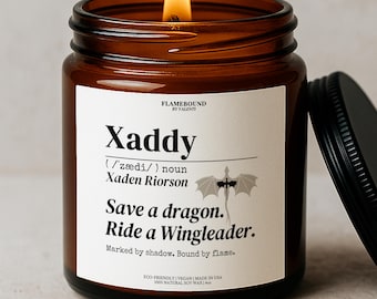 Xaddy Wingleader Candle Fourth Wing Xaden Riorson Gift Violet Sorrengail Romance Dragon Fantasy Decor Basgiath Inspired Dragon Rider C-159