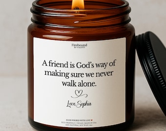 Christliche Freundschaftskerze, Gottes Weg, niemals allein zu gehen Spiritueller Freund Geschenk Personalisierte Glaubenskerze Religiöses Geschenk für Freund C-103