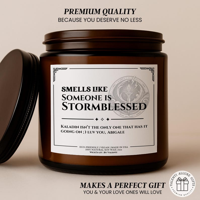 Stormblessed Fantasy Candle Gift, Way of Kings Inspired Reader Gift ...