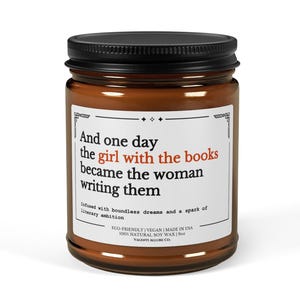 Writer Gift Candle Funny Soy Candle for Authors, Perfect Author Quote Candle Gift for Birthdays Holidays Author Gift New Book Creative C-202 9oz