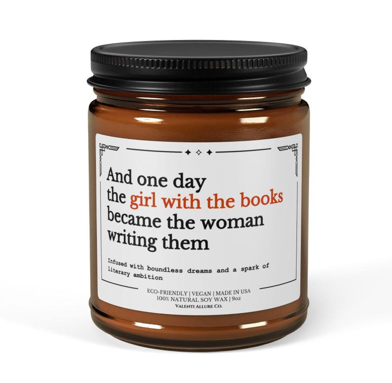 Writer Gift Candle Funny Soy Candle for Authors, Perfect Author Quote Candle Gift for Birthdays Holidays Author Gift New Book Creative C-202 9oz