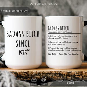 Custom Year 50th Birthday Gift Mug for Women, Mom 50th Birthday Mug, Personalized Special Birthday Gifts Fun Custom BDay Funny 50th Mug 1975