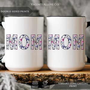 Floral Mom Mug Mothers Day Gift, Mom Birthday Gift Pregnancy Announcement Cup, Camp Mug Soon To Be Mom Gift, Cute Floral Mom Present Gifts