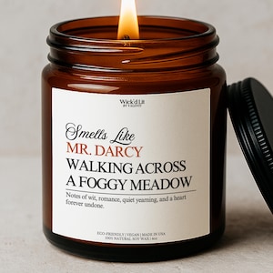 Mr Darcy Book Lover Candle, Funny Book Lover Gift, Pride and Prejudice, Jane Austen Gifts, Book Candle, Bookish Gift for Book Reader C-084 image 1
