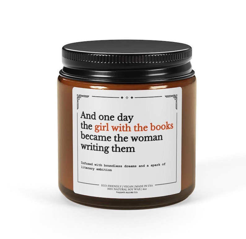 Writer Gift Candle Funny Soy Candle for Authors, Perfect Author Quote Candle Gift for Birthdays Holidays Author Gift New Book Creative C-202 4oz