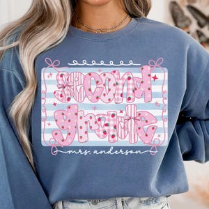Comfort Colors Custom Back to School Teacher Shirt, Second Grade Teacher Shirt, 2nd Grade Coquette Teacher Shirt Gift, 2nd Grade Teacher Tee
