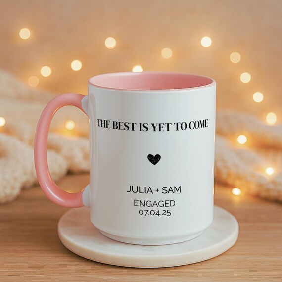 Personalized Newly Engaged Gift for Couple Mug Best Friend