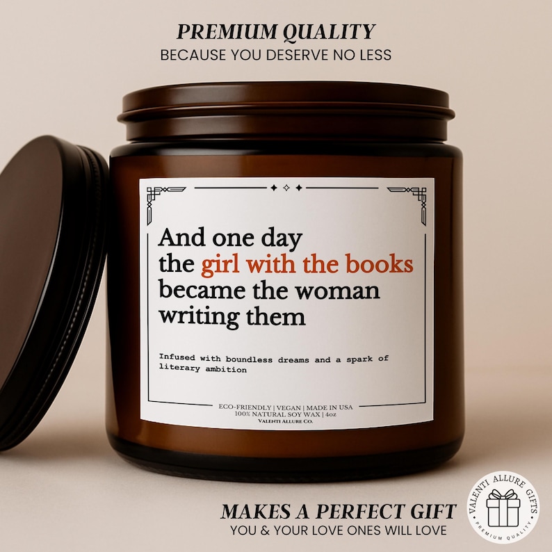 Writer Gift Candle Funny Soy Candle for Authors, Perfect Author Quote Candle Gift for Birthdays Holidays Author Gift New Book Creative C-202 image 4