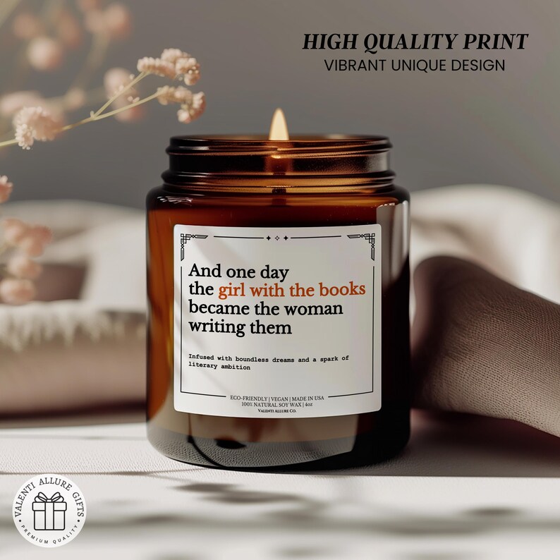 Writer Gift Candle Funny Soy Candle for Authors, Perfect Author Quote Candle Gift for Birthdays Holidays Author Gift New Book Creative C-202 image 6