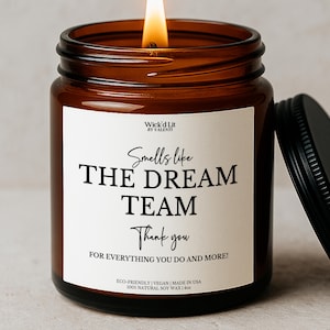 Mitarbeiter Geschenk Kerze Das Dream Team, Corporate Office Wertschätzung Geschenk für Boss Coworker Freund, Best Team Danke Geschenk, Spaß Humor Kerze