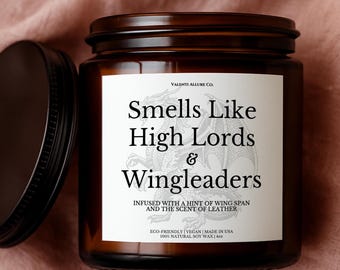 Smells Like Highlords and Wingleaders & Book Boyfriends Candle, Bookish Candles Book Lovers Fourth Wing ACOTAR Gift, Fantasy Romance Books