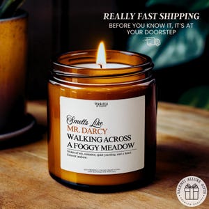 Mr Darcy Book Lover Candle, Funny Book Lover Gift, Pride and Prejudice, Jane Austen Gifts, Book Candle, Bookish Gift for Book Reader C-084 image 4