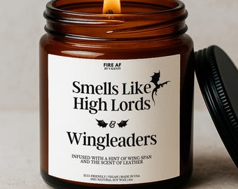 Smells Like High Lords and Wingleaders Candle, Fourth Wing ACOTAR Gift, Xaden/Rhysand, Book Lover, Book Candle Gift, Librarian Bookish C-138