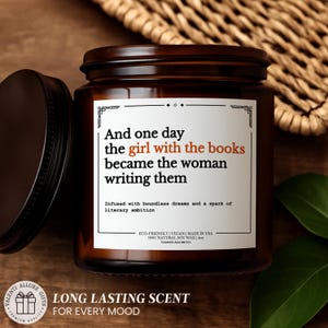 Writer Gift Candle Funny Soy Candle for Authors, Perfect Author Quote Candle Gift for Birthdays Holidays Author Gift New Book Creative C-202 image 3