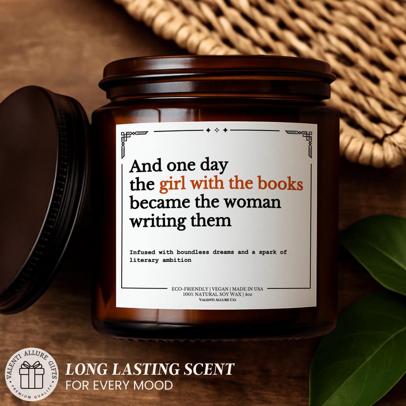 Writer Gift Candle Funny Soy Candle for Authors, Perfect Author Quote Candle Gift for Birthdays Holidays Author Gift New Book Creative C-202 image 3