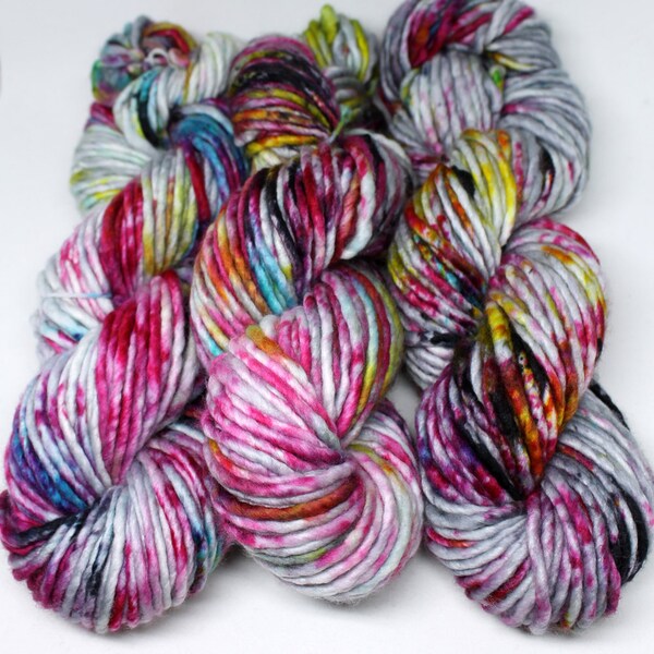 Big Rad Bulky - Hand Dyed Yarn - SW Merino/Nylon  - 82 Yards - Graffiti Overlay