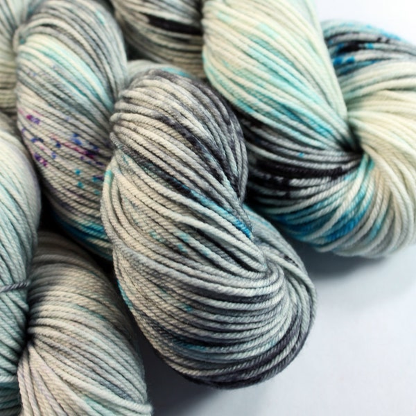Squish DK - 250 yards -  Hand Dyed Superwash Merino Yarn - Robots in the Freezer
