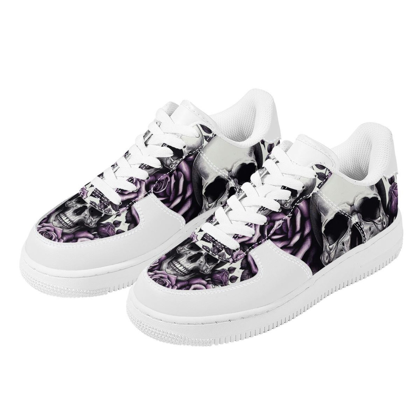 Red Rose Skull Women's Sneakers
