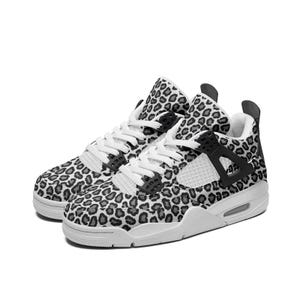 Leopard Print Sneakers: Unisex Lace-Up Fashion Shoes