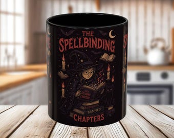 spooky witches mug for readers | Witchy coffee cup Bookish Mug Gift | witchy woman mug Book Addict mug | witch mug for her Mug For Bestie