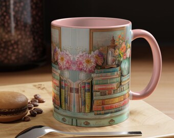 Floral book mug | Booklovers Mugs | mug for breakfast | gifts for booklovers mug | book mug read | Booklover Goodnotes | mug for mothersday