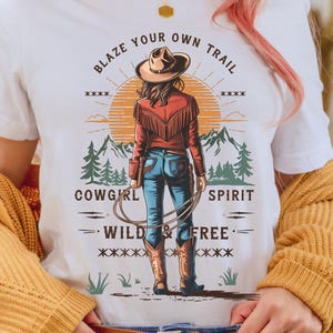 cowgirl boots tee cowgirl fall shirt | Cowgirl gifts for Shirt for Aquarius | Summer Tee for Women Cow Girl Baby Tee | Desert Print Shirt