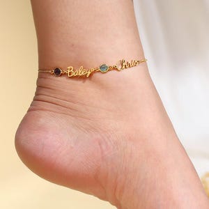 Custom Name Anklet,Birthstone Jewelry,Dainty Anklet,Bridesmaid Gift,Bracelet Anklet,Gift to Her,Anklet Chain,Summer Wear Anklet,Women Anklet