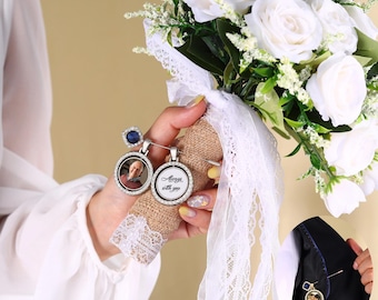 Pines con foto, adornos para ramos, pin con foto conmemorativo, pin de abuela y abuelo, regalo conmemorativo, regalo de pérdida, recuerdo de boda, regalo conmemorativo.