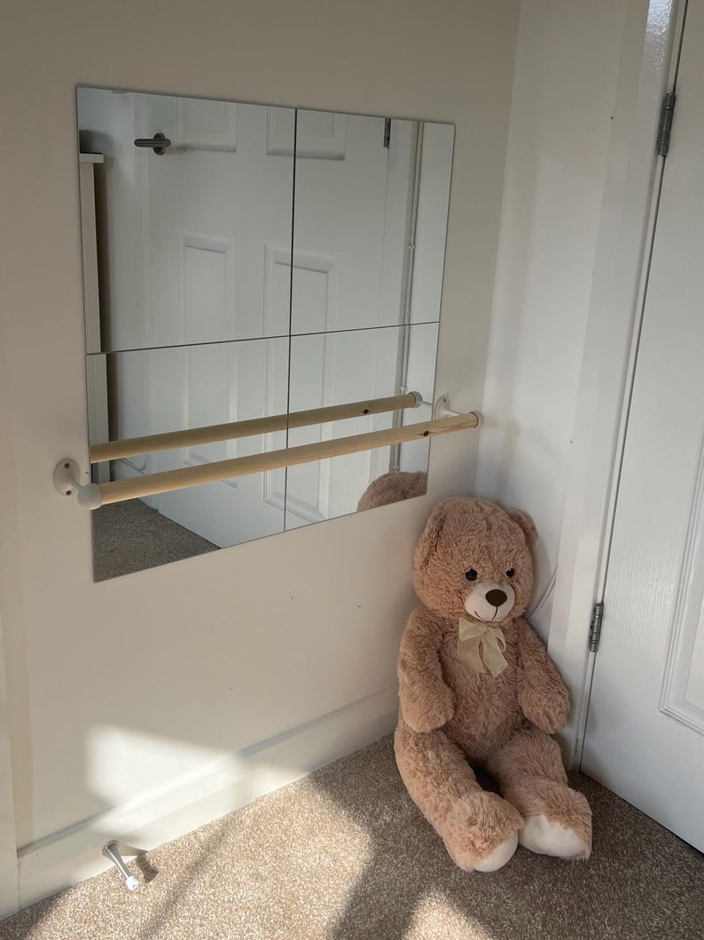 Montessori Pull up Wooden Bar With Mirrors, Baby Floor Mirror, Baby ...