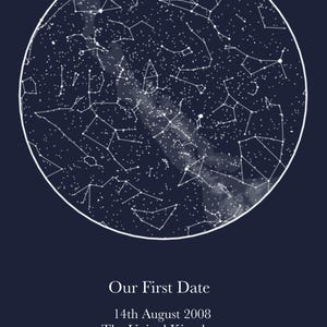 Benutzerdefinierte Sternenkarte | Personalisiertes Nachthimmel Poster | Spezielle Date Constellation Art | Jahrestag, Baby-Geburt, Erstes Datum Geschenk