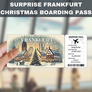 Frankfurt, Deutschland Reise Überraschungsgeschenk Ticket | Sie gehen nach Frankfurt, Flug, Bordkarte, bearbeitbar, Sofort Download, Reise-Druck
