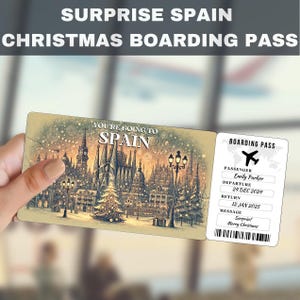 SPAIN Trip Surprise Gift Ticket | You're Going to SPAIN, Flight, Boarding Pass, Editable, Instant Download, Travel Print