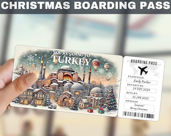 TURKEY Trip Surprise Gift Ticket | You&#39;re Going to TURKEY, Flight, Boarding Pass, Editable, Instant Download, Travel Print