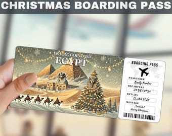 EGYPT Trip Surprise Gift Ticket | You&#39;re Going to EGYPT, Flight, Boarding Pass, Editable, Instant Download, Travel Print
