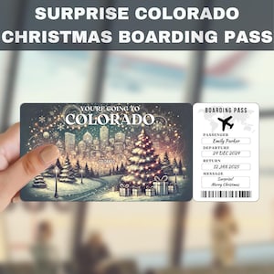 Colorado, United States Trip Surprise Gift Ticket | You're Going to Colorado Flight, Boarding Pass, Editable, Instant Download, Travel Print