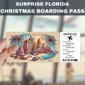 Florida, USA Überraschungsgeschenkticket | Sie gehen nach Florida, Flug, Bordkarte, editierbar, Sofort Download, Reisedruck