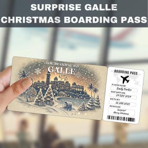 Galle, Sri Lanka Trip Surprise Gift Ticket | You&#39;re Going to Gall, Flight, Boarding Pass, Editable, Instant Download, Travel Print