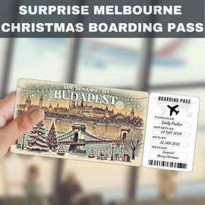 Budapeste, Hungria Viagem Surpresa Bilhete Presente | Você Vai para Budapeste, Voo, Cartão de Embarque, Editável, Download Instantâneo, Impressão de Viagem