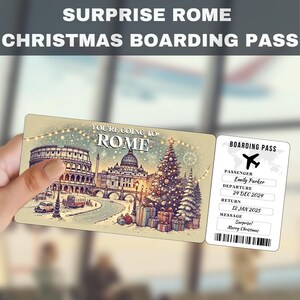 Verrassingscadeauticket Rome, Italië | Je gaat naar Rome, Italië, vlucht, instapkaart, bewerkbaar, direct downloaden, reisafdruk, reisafdruk