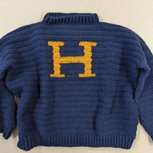 Patrón de suéter Weasley, jersey con monograma Weasley, letra mágica, regalo hecho a mano, suéter de lana personalizado, suéter navideño para él y ella