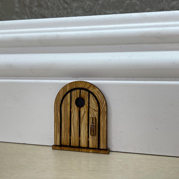 Handcrafted Original Edition Mouse Door/Fairy/Elf Door: Whimsical Wood Home Decor Three Sizes (2”,3”,4”) Available