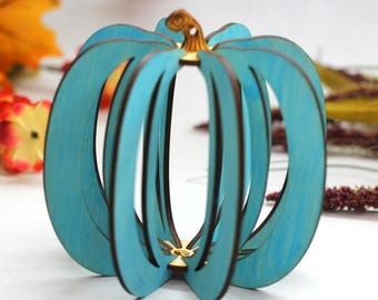 3D Pumpkin Decoration Blue