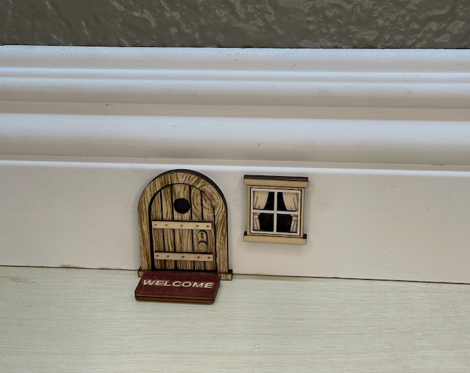 Mouse Door/Fairy/Elf Door: Handcrafted Fairy Tale Edition Whimsical Miniature Home Decor. 2 Inches tall.