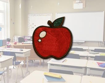 Apple Wooden Pin Excellent for Educators and teachers gifl