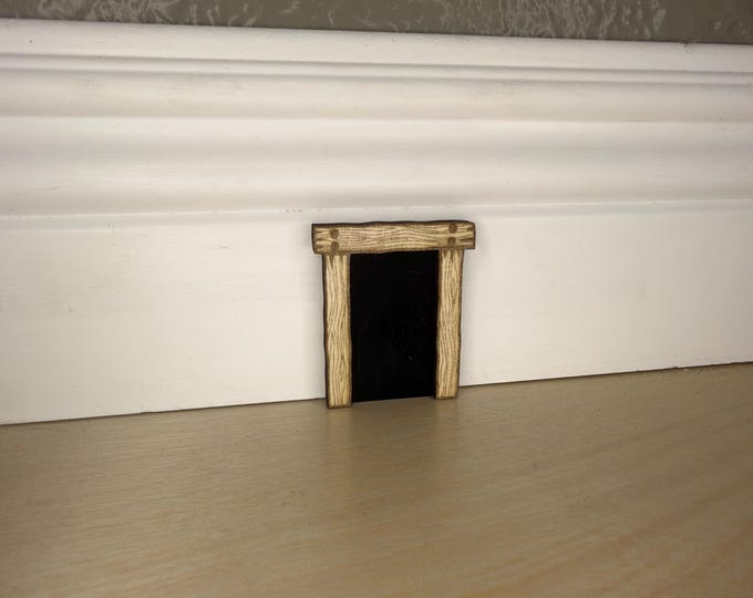 Original Edition Cute Lil' Mouse Hole: Whimsical Miniature Wood Home Decor,  Great Gift , TwInches Tall,  Handcrafted in the USA.